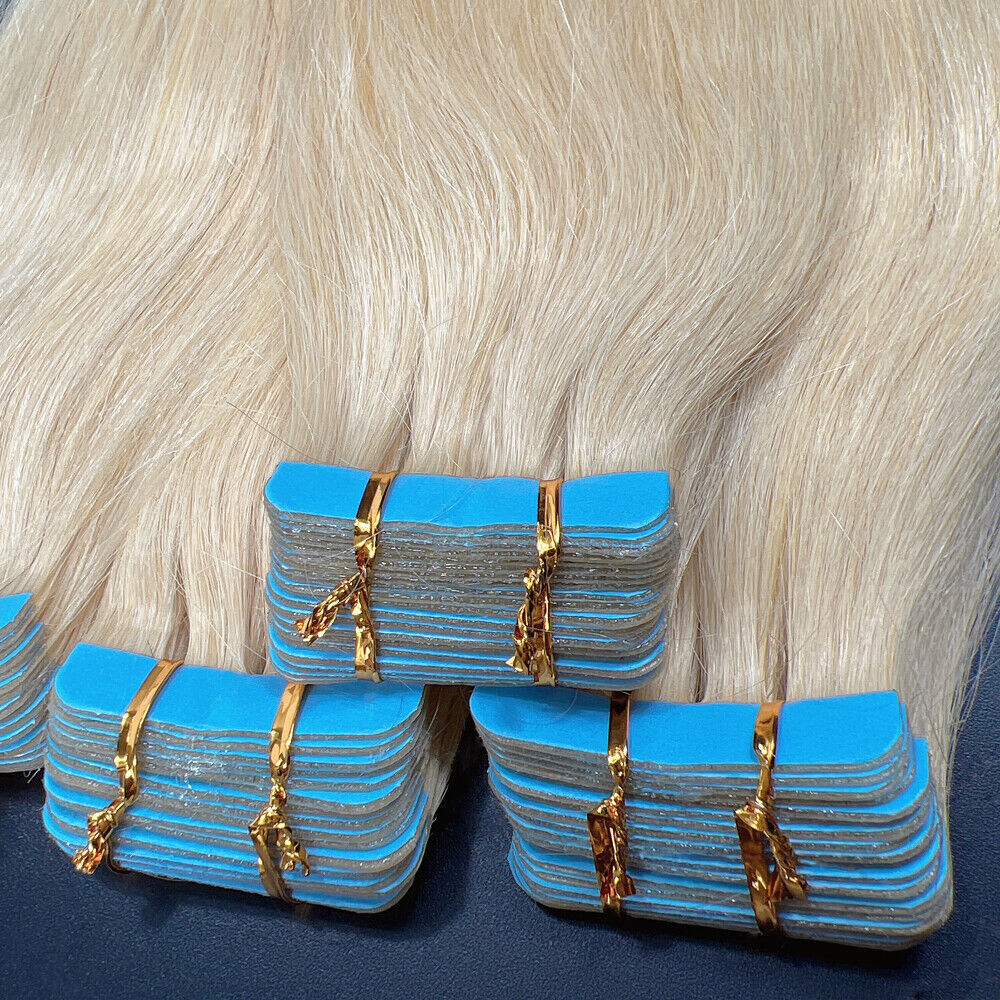 Tape in Hair Extensions Real Human Hair PU Seamless Skin Weft Highlight Ombre US