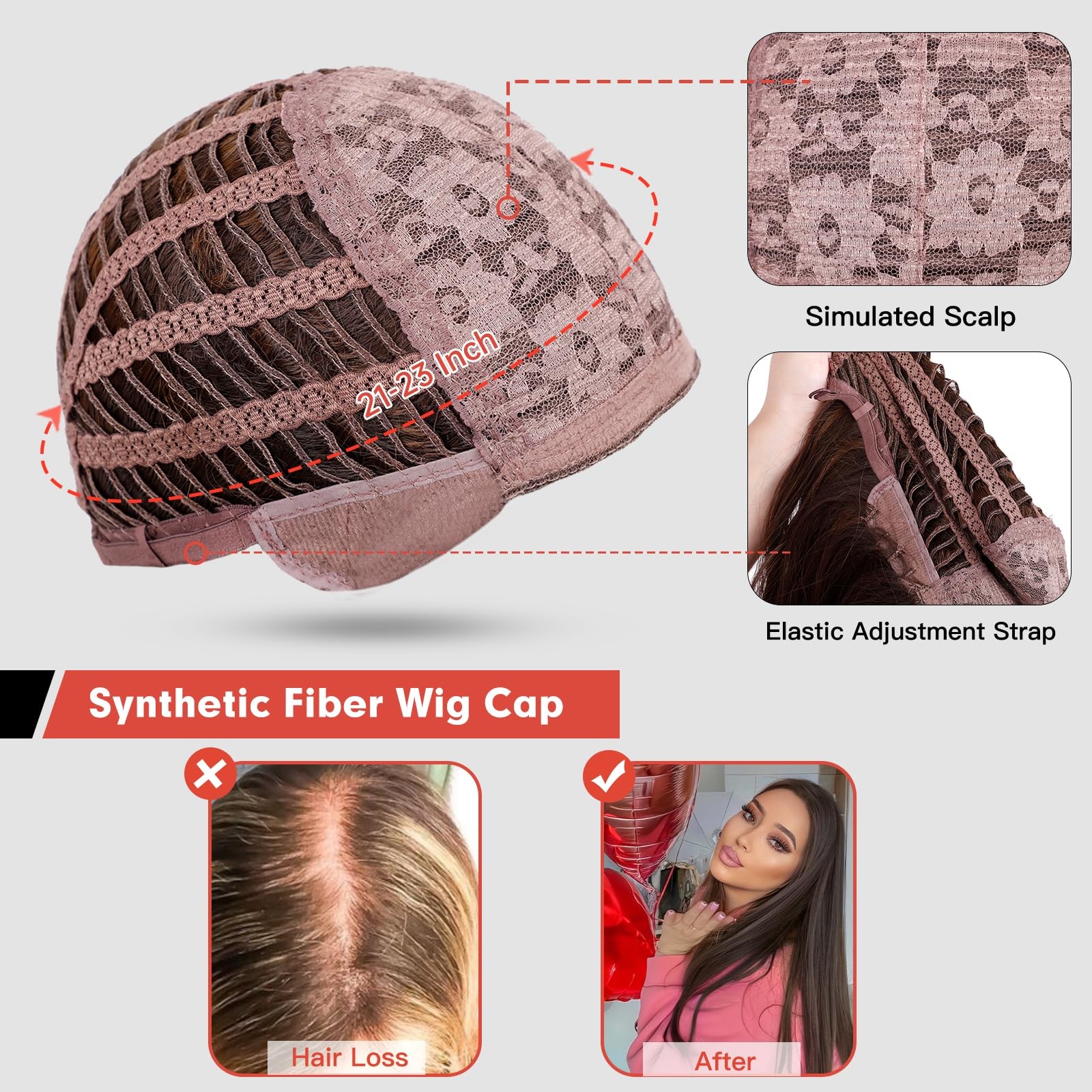 Brown Wig for Black Women Long Straight Layered Wigs Natural Honey Brown Hair…
