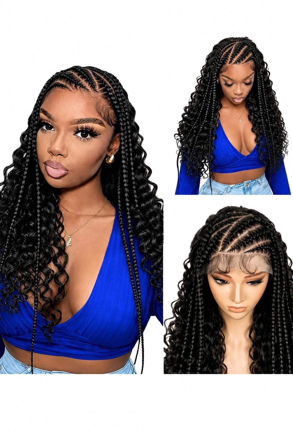 Women’s Long Curly Hair Wig Hairpiece, Black Shade, Curly Texture