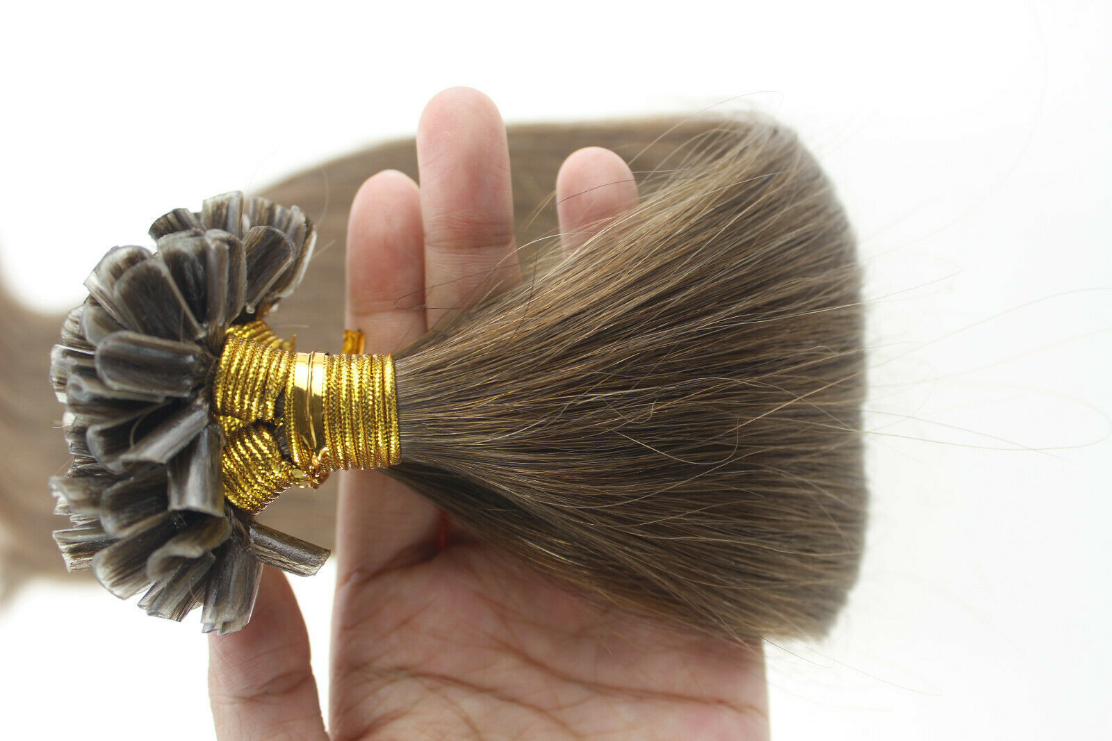Keratin Bonded Nail U Tip Remy Human Hair Extensions Highlight Blonde Thick 100g