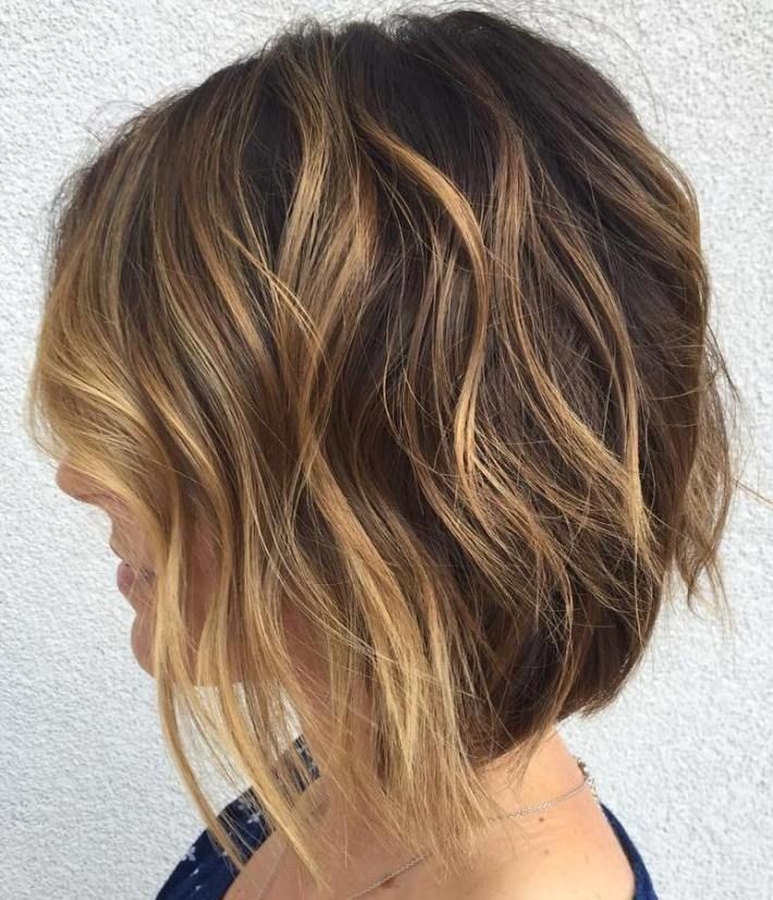 Short Brown Bob Wigs with Dark Blonde Highlight 100% Human Hair Lace Front Wigs