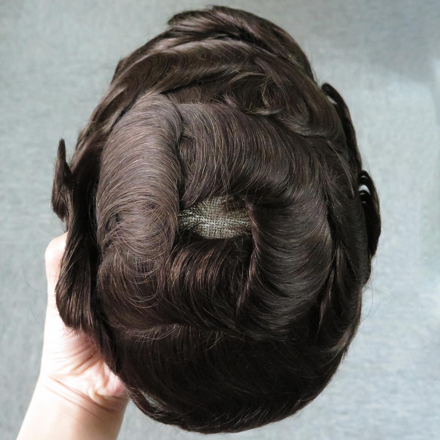 Toupee for Men Full French Lace Hair Replacement System Human Hairpieces #3
