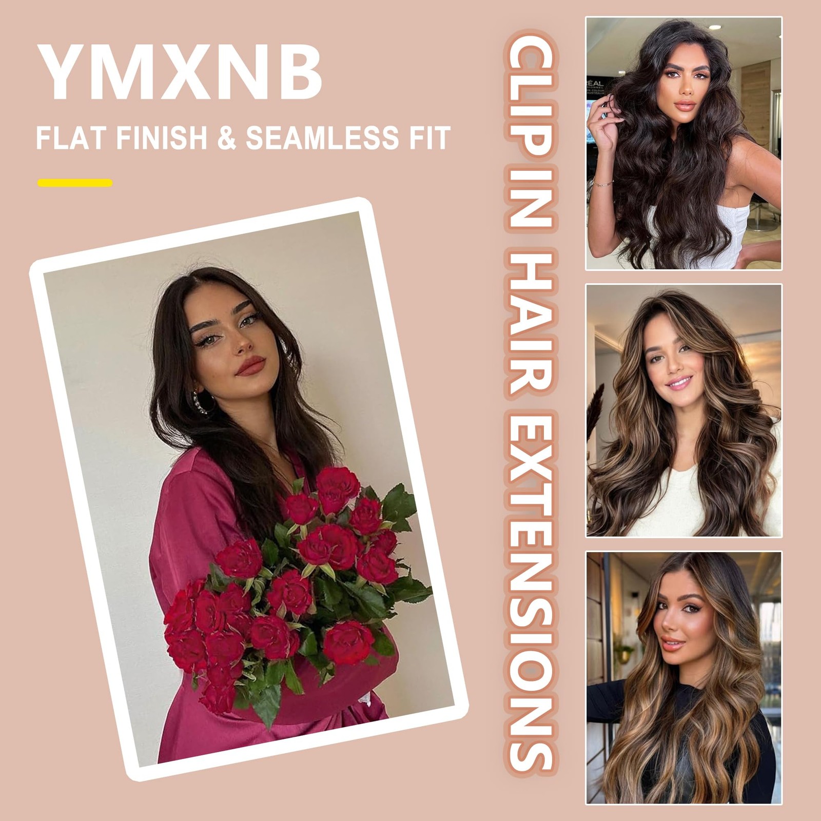 Ymxnb Clip In Hair Extensions Real Human Hair 14Inch 90G 100 Remy Human Hair