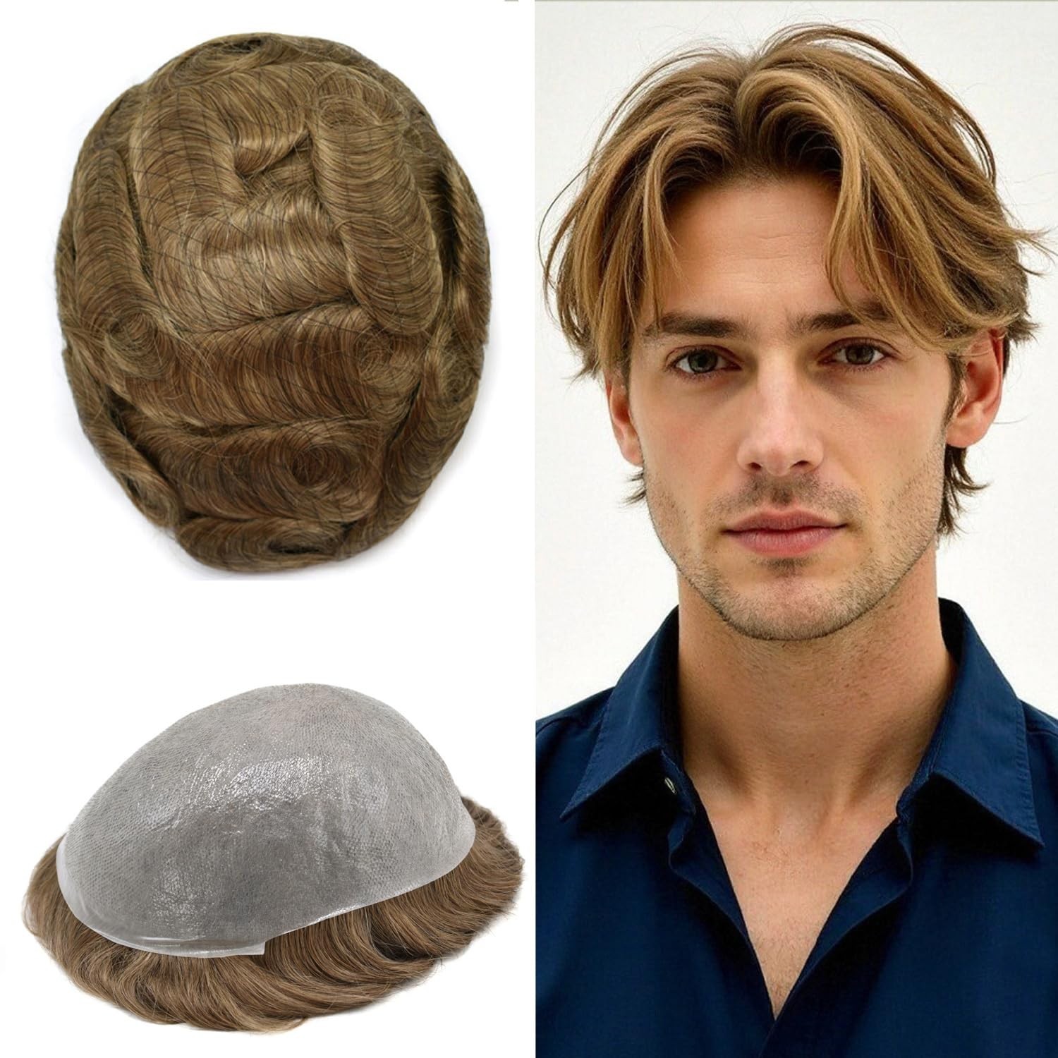 Ultra Thin Skin ToupeeMens Hair Replacement All Colors Hairpieces PU System Wig