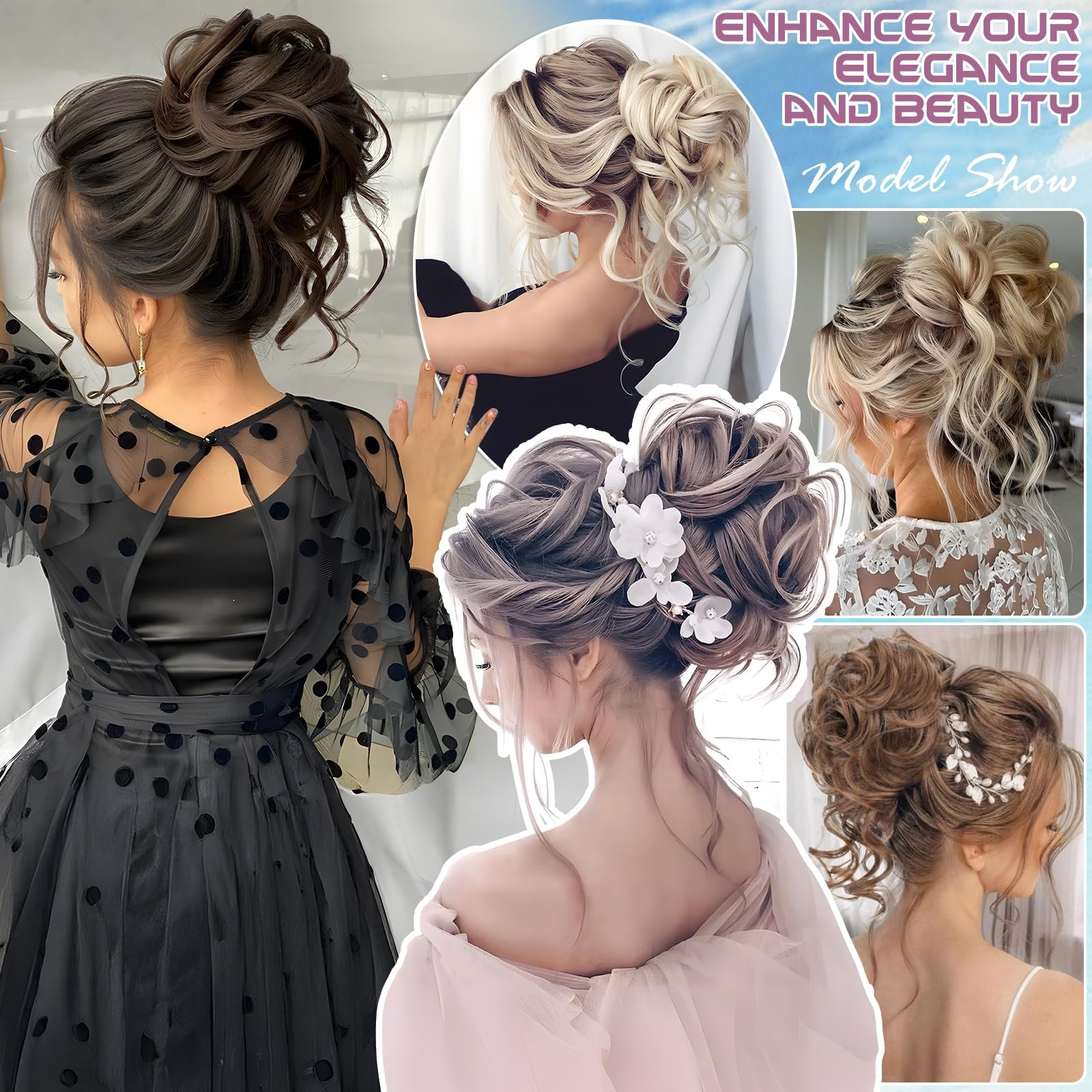 FeidyLong Messy Bun Hair Piece Tousled Updo Hair Buns Extension Elastic Band …