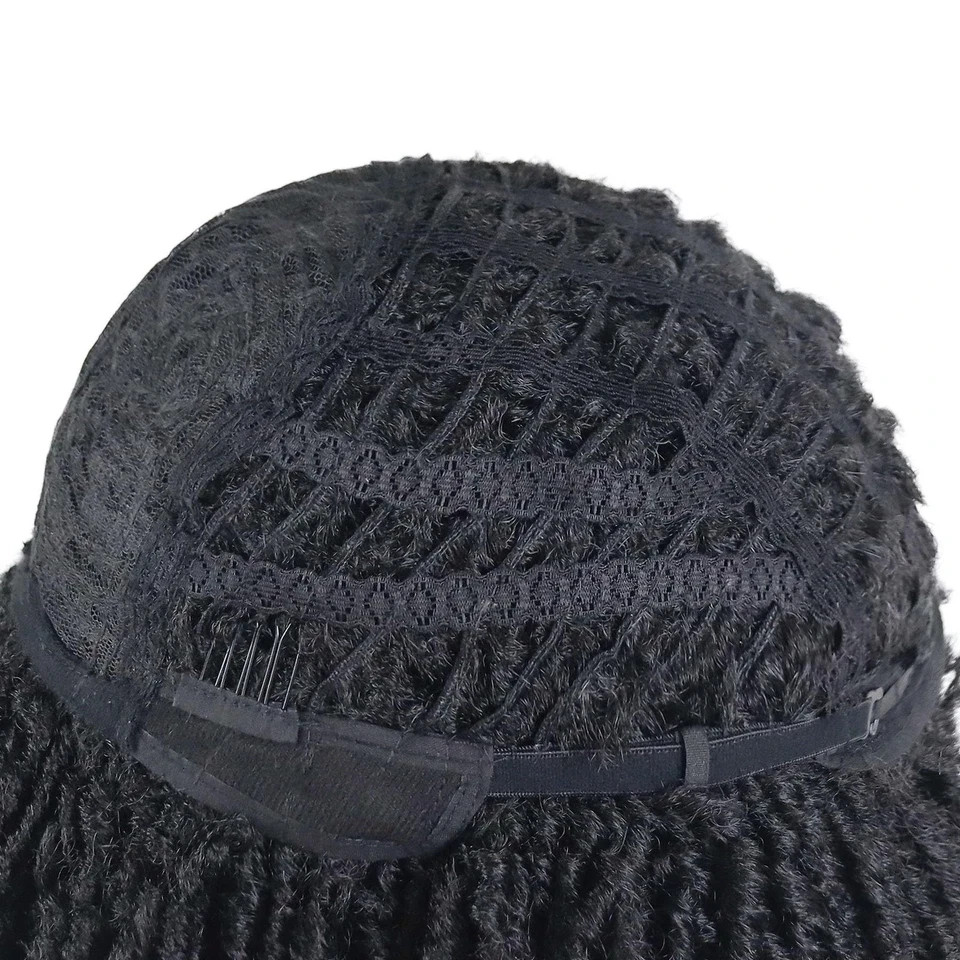 Mens Dreadlock Wig Black Curly Male Fake Dreads Loc 22.5 Inch,