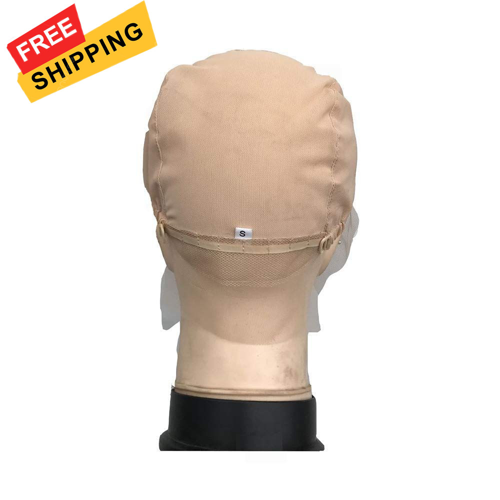 Lace Front Wig Cap for Making Wigs with Adjustable Strap Glueless Beige