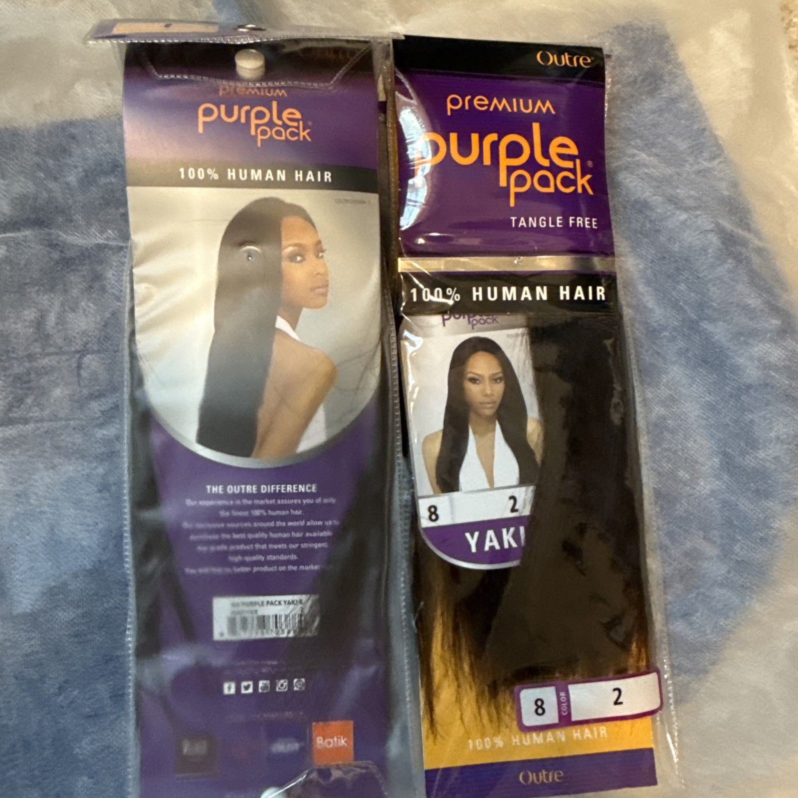 Outre Premium Purple Pack Yaki 100% Human Hair 8″