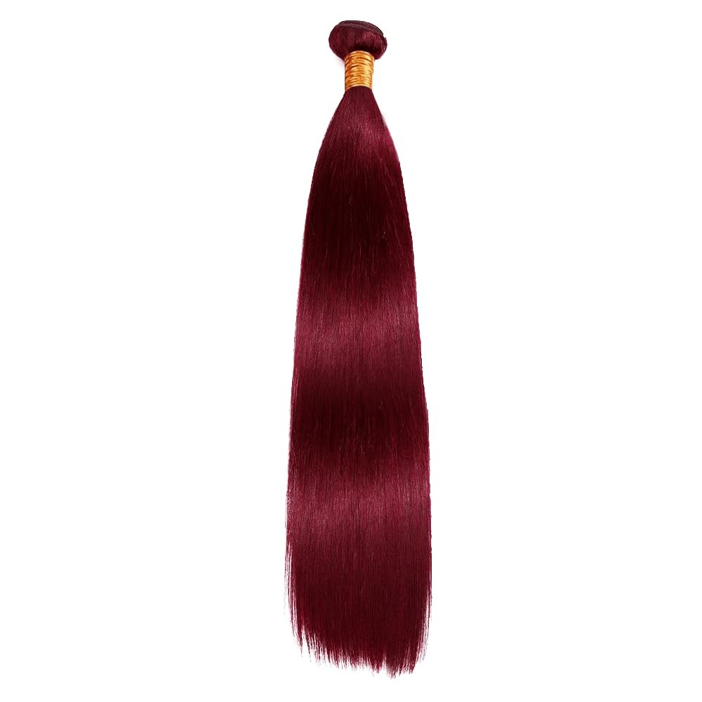99J Bundles Burgundy Straight Human Hair Bundle 8A 99J Burgundy 1 Bunde 14 In…