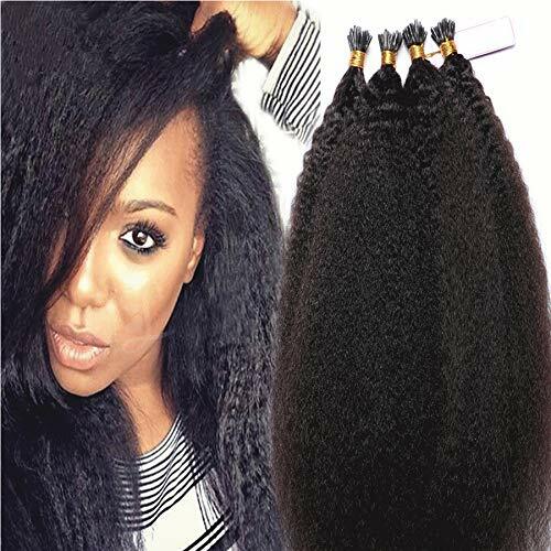 Kinky Straight I Tip Human Hair Extension Pre Bonded Mongolian I Tip Hair 100Pcs