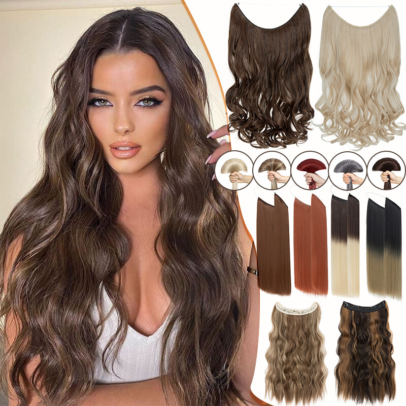 Curly Wire In Hair Extensions Elastic Band Secret Miracle Thick Nano Ring Clips