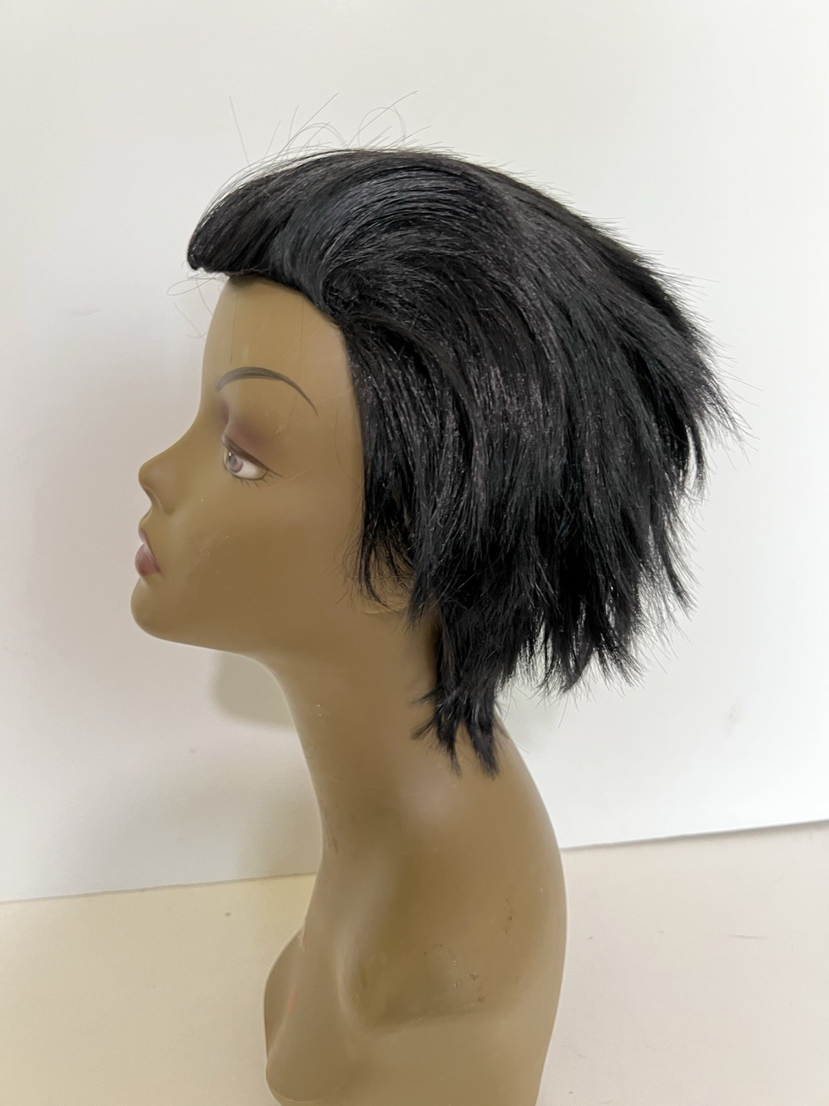 Short Straight Black Pixie Wig Soft Classic Cap Full Synthetic Hair Halloween