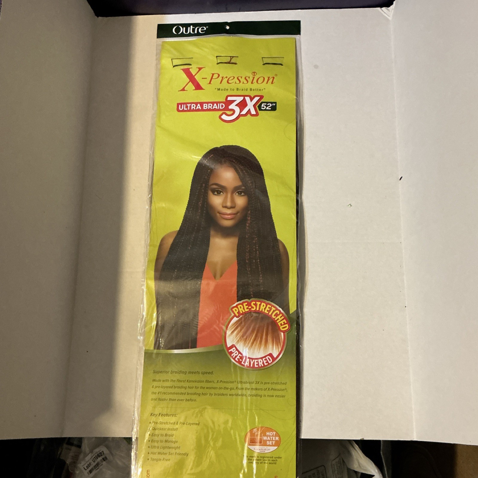 Outre X-Pression Pre-Stretched Synthetic Braid Hair Extension 52in Black 3X