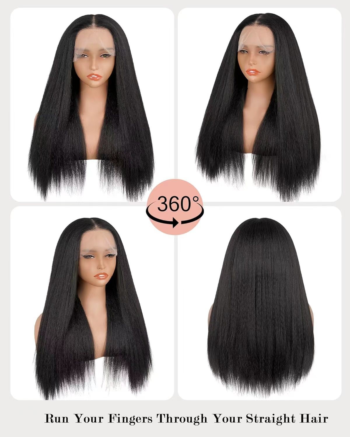 13×4 Natural Color Kinky Straigh 200% Density Transparent Lace Human Hair