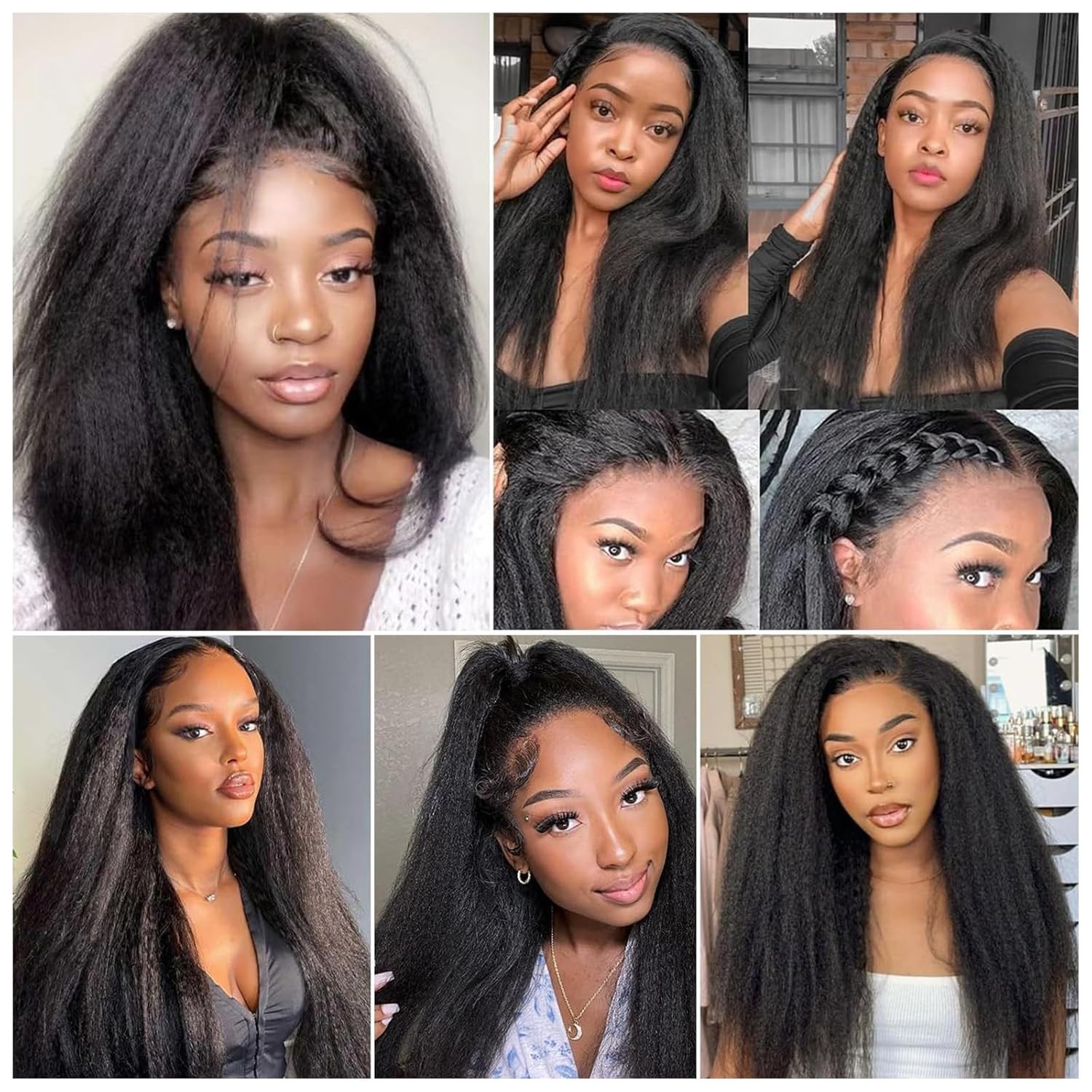 Kinky Straight Bundle Synthetic Hair Extensions 12 inch 1 Bundle Yaki Kinky Stra