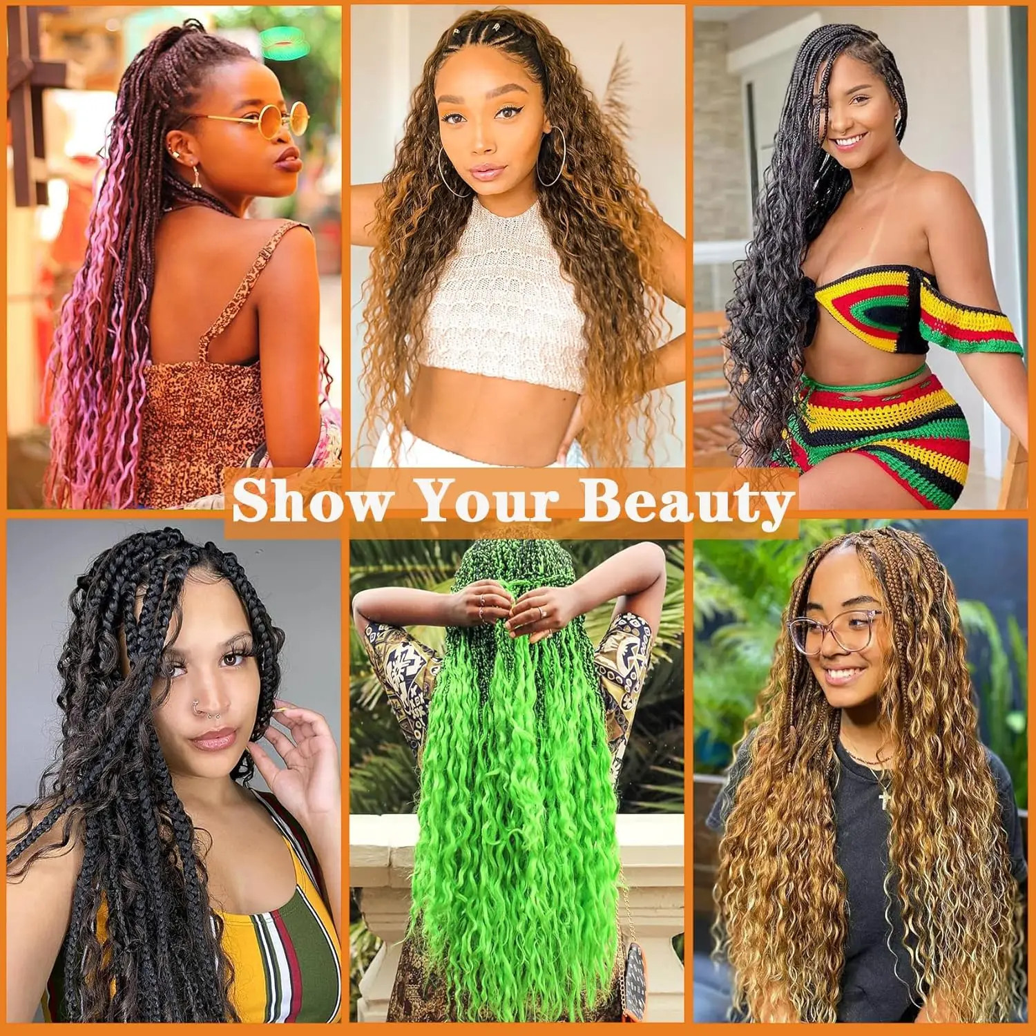 Deep Wave Crochet Braids Ocean Wave Curly Braiding Hair Extensions For Women
