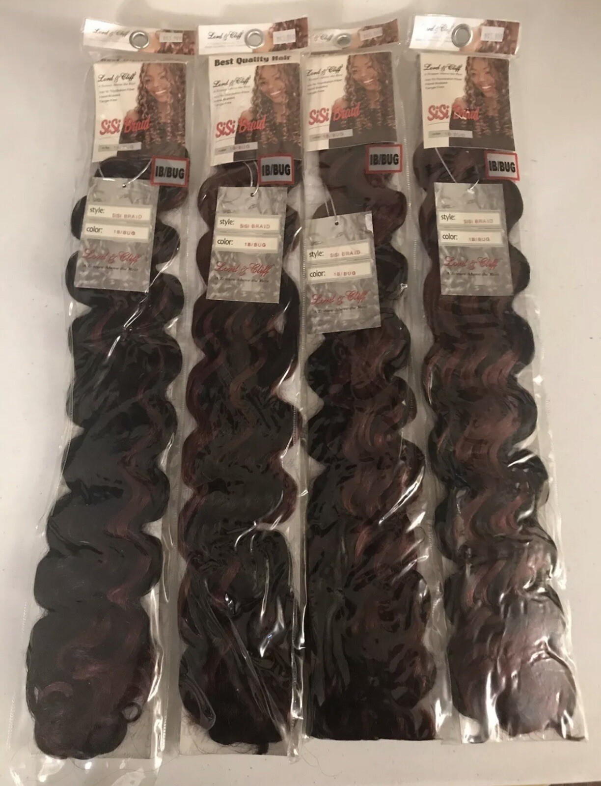 Lot Of 4 – Lord & Cliff SiSi Braid Wavy 20” Toyokalon Fiber Color: 1B/BUG