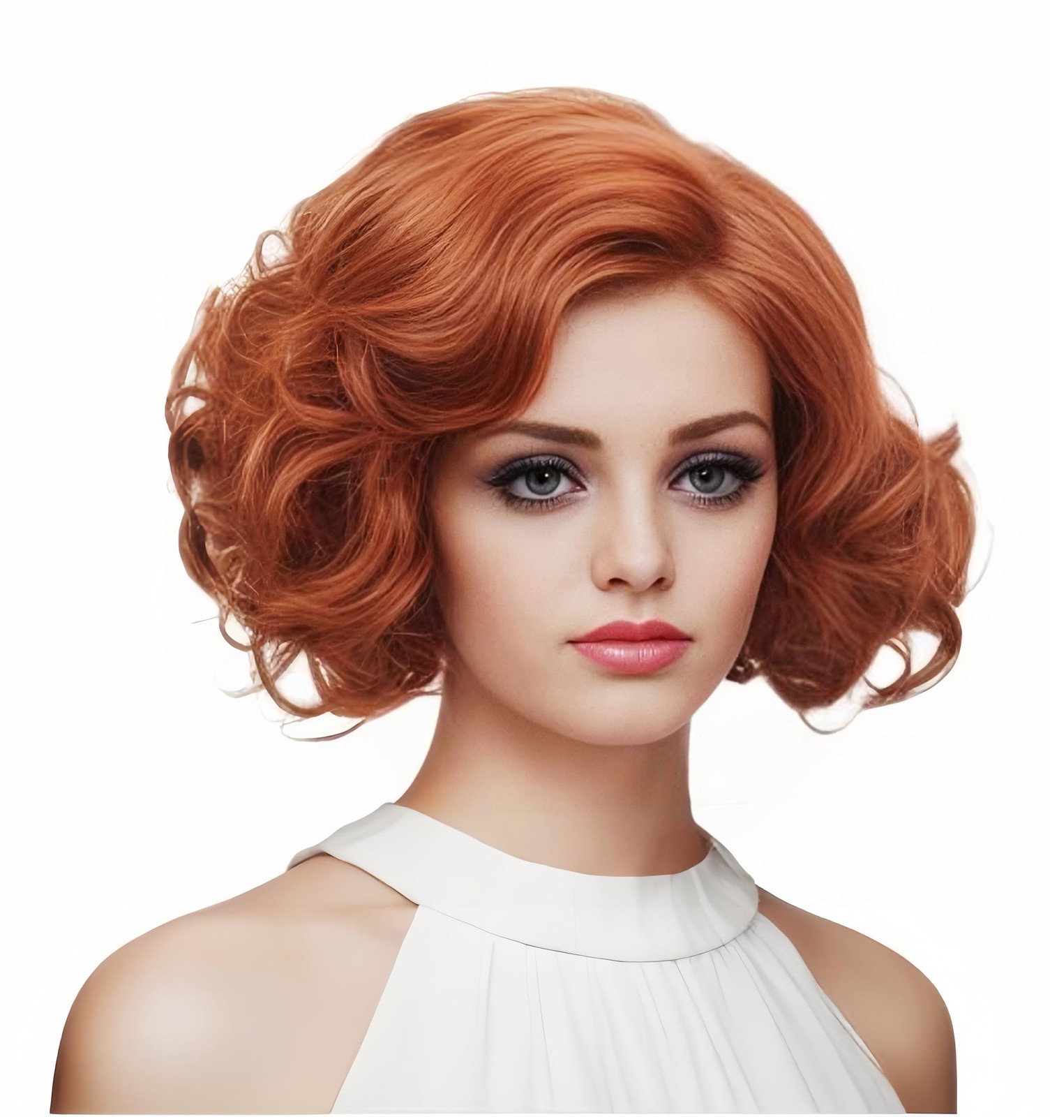 Gerulyss Short Copper Red Wavy Wigs for Women 21.5 – 22.5 Inch,