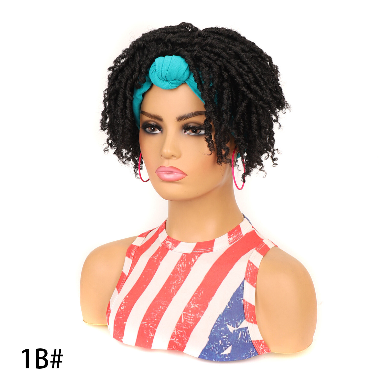 Afro Faux Locs Wig for Black Women Twist Braided Dreads Headband Wigs Party Wig
