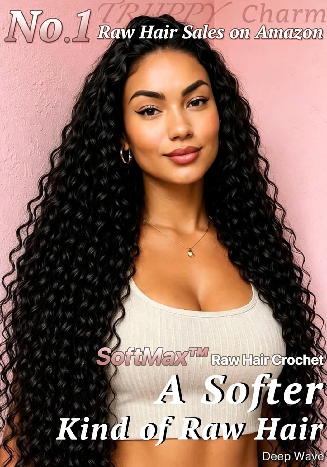 Triippy 100% SoftMAX Cambodian Raw Human Hair Deep Wave 16″ 60g Miracle Knots