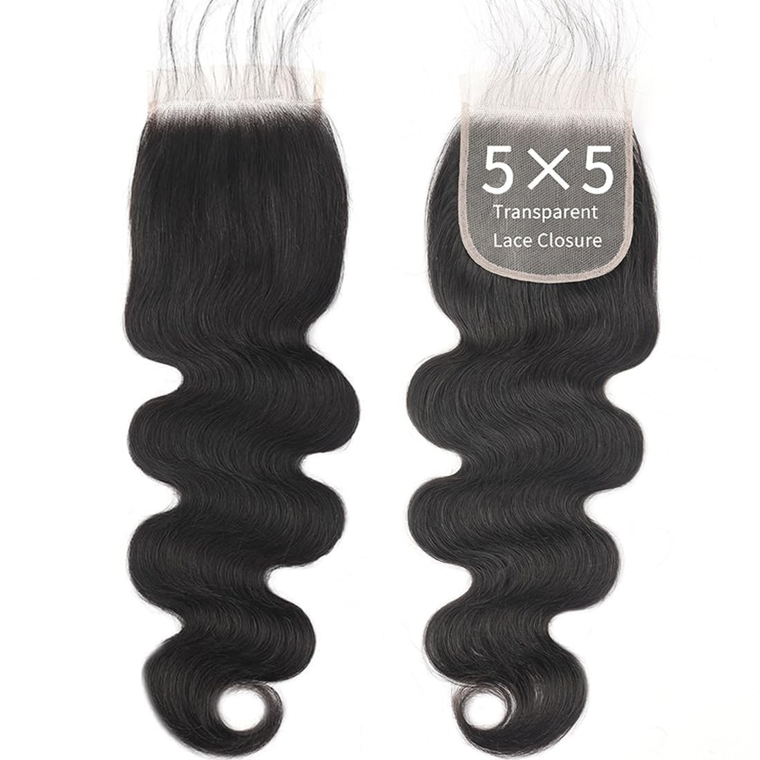 5×5 Transparent HD Lace Closure Body Wave Human Hair Lace Closure Invisible 1…