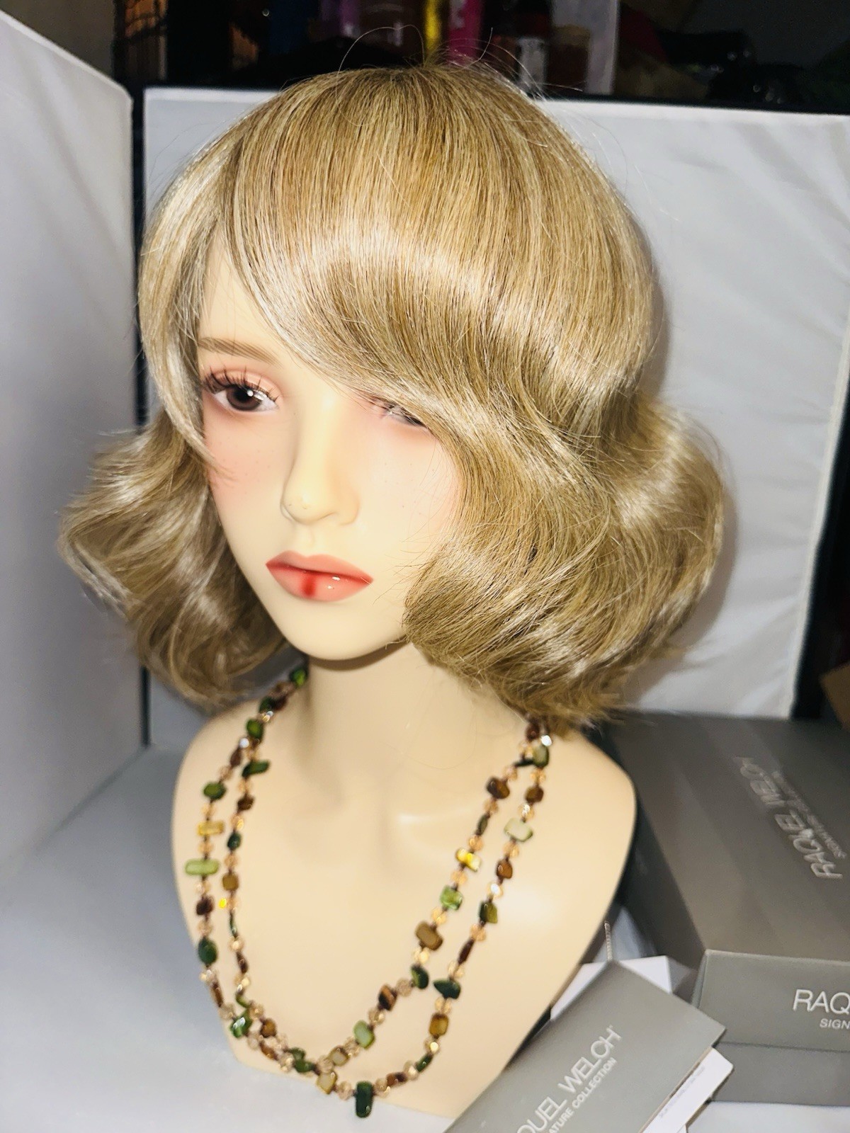 Raquel Welch Signature Collection Synthetic Wavy Bob Wig, Golden Blond