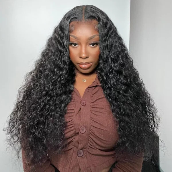 13×4 HD Lace Frontal Wig Pre-Bleached Knots Glue less Water Wave Lace Wigs 180%