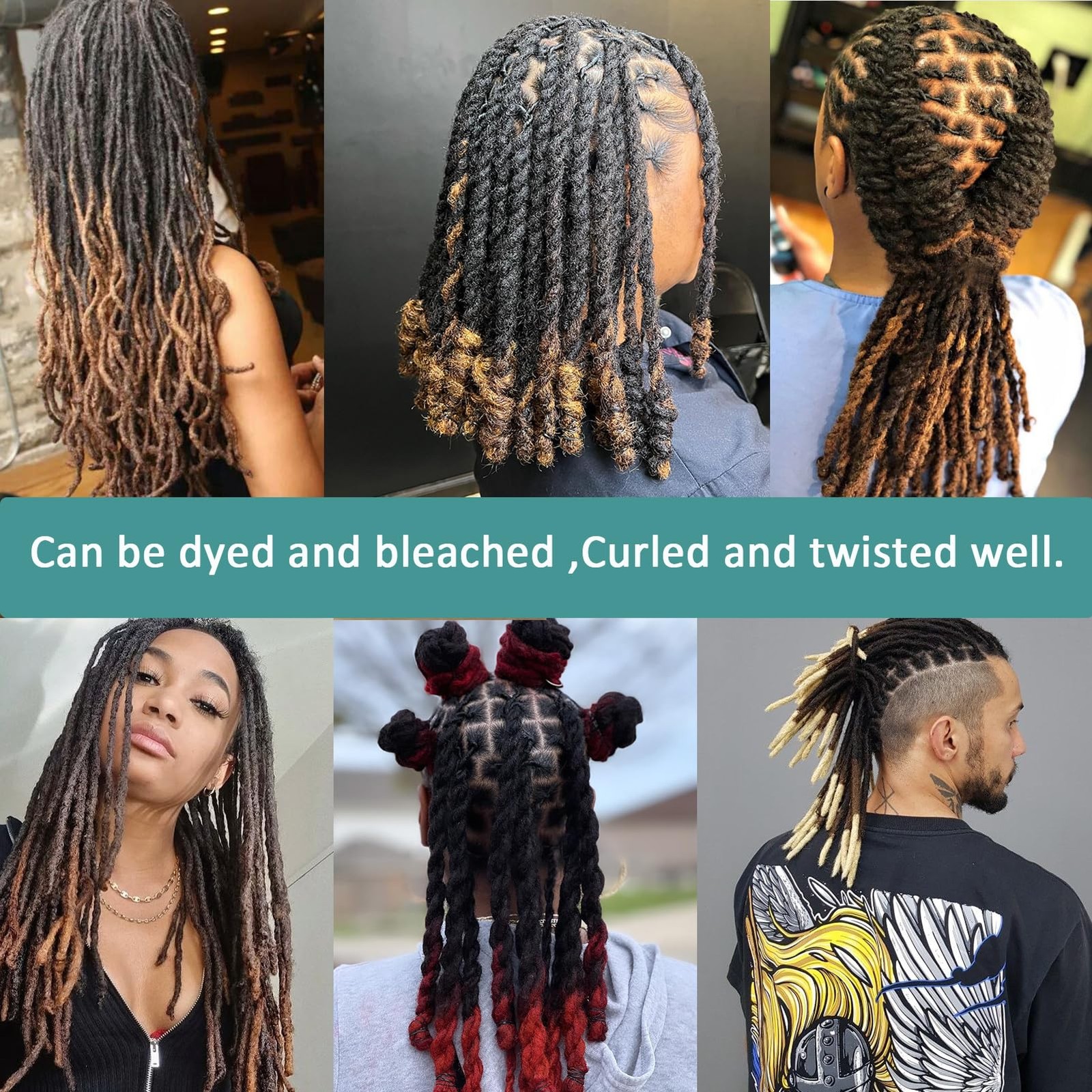 Viovian 0.6Cm Dreadlock Extensions Human Hair 6 Inch 30 Strands Real Human Hair