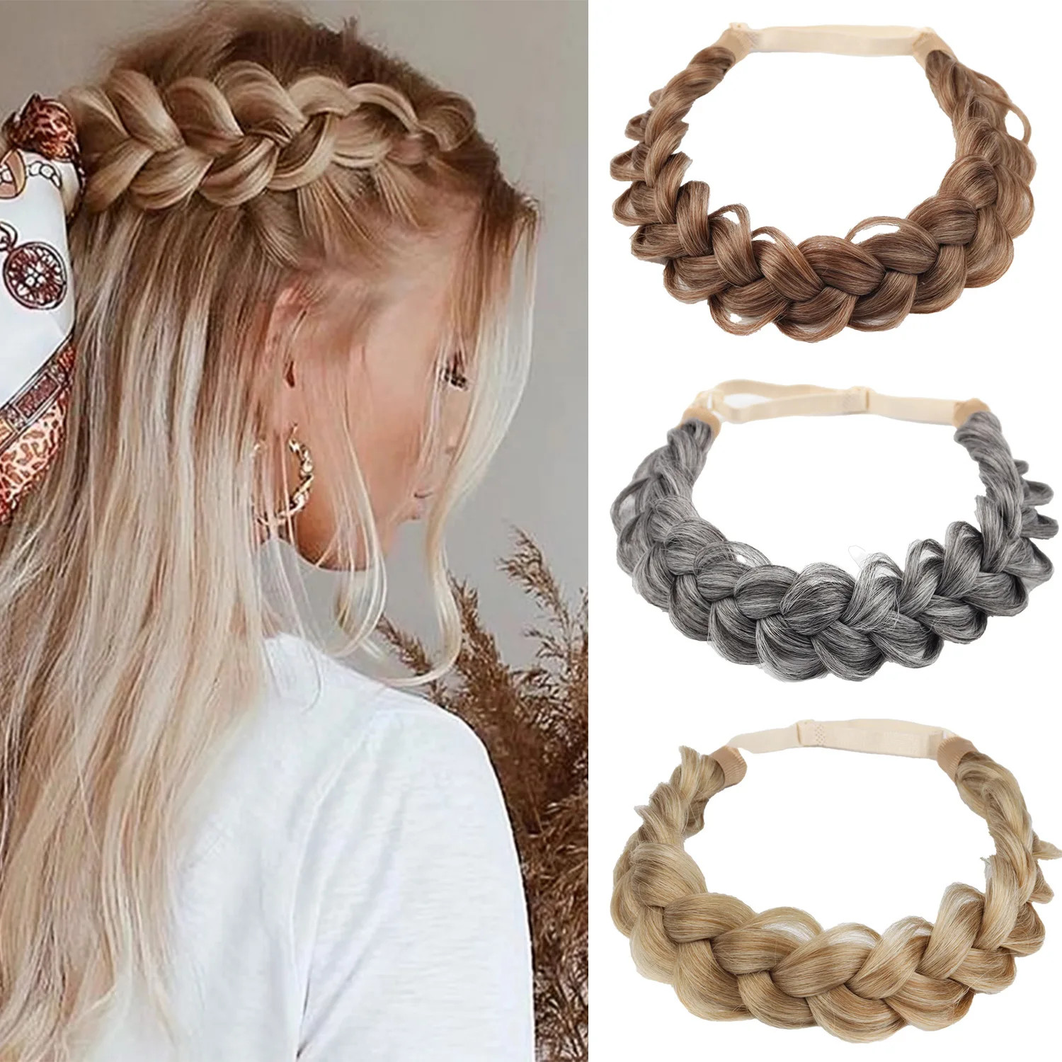 Synthetic Premium Adjustable Handmade Braided Elastic Band Hair Fashion Braiding