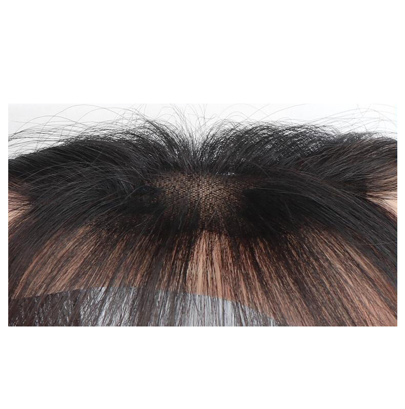 Thin Neat 100% Human Hair Forehead Hairline Wavy Bangs Hairpiece For Women