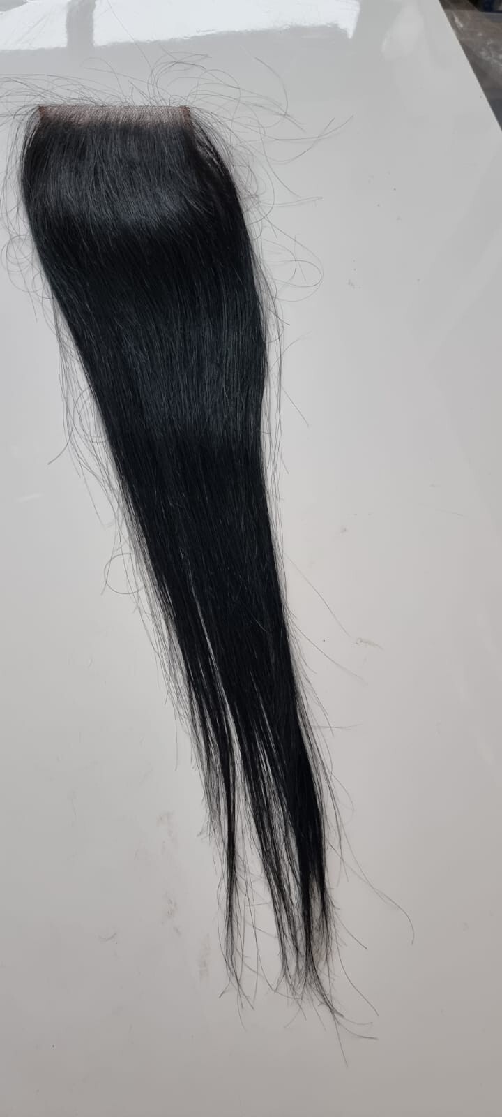 12A BRAZILIAN VIRGIN HUMAN HAIR STRAIGHT HD LACE CLOSURE JET BLACK 1# 20INCH 50g