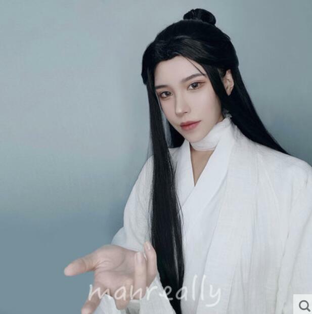Chinese Antient Style Wigs Men Women Elegant Han Costumes Cos Universal Wig