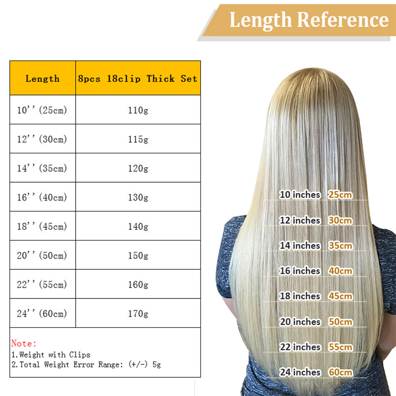 Thick Wavy Double Weft Clip In Full Head Real Remy Human Hair Extensions 8PCS