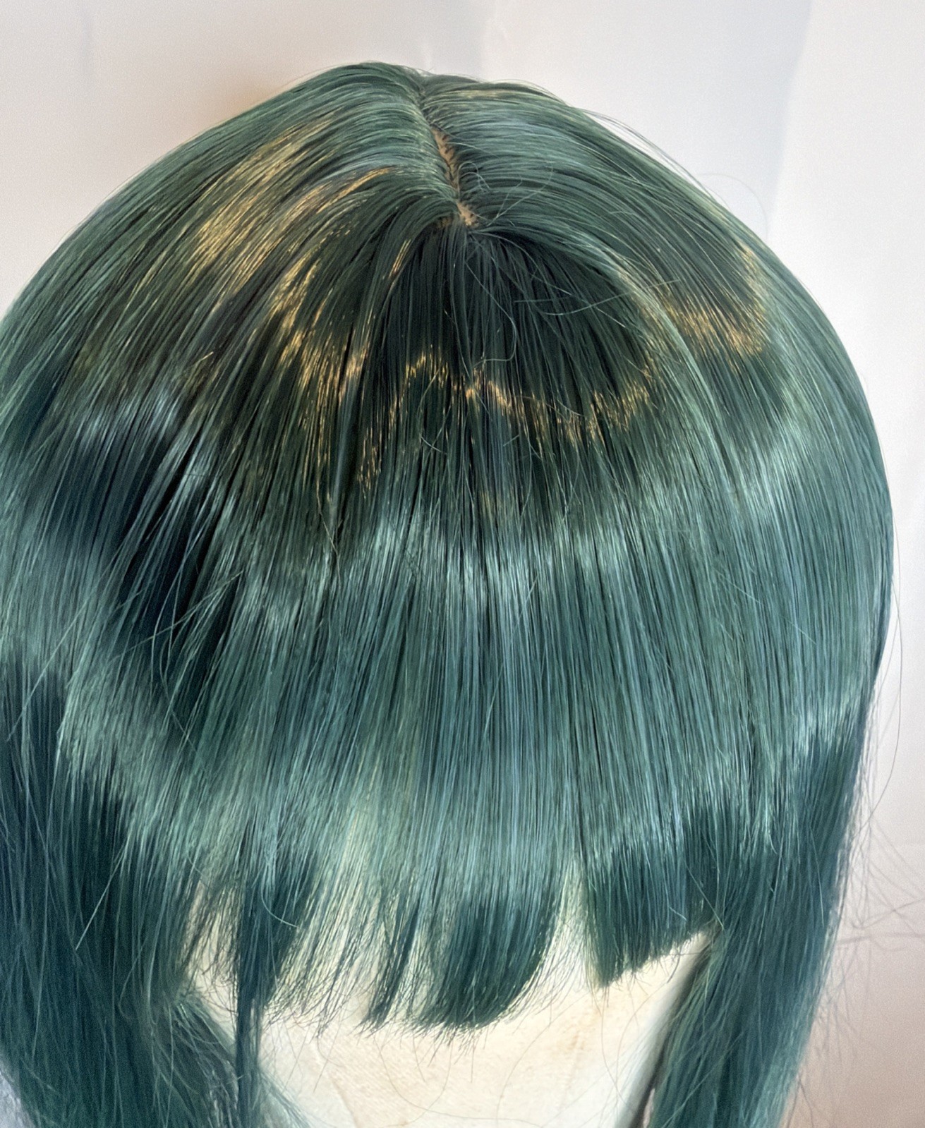 Short 12 Inches Straight Synthetic Cosplay Wig for Women Green – NEW