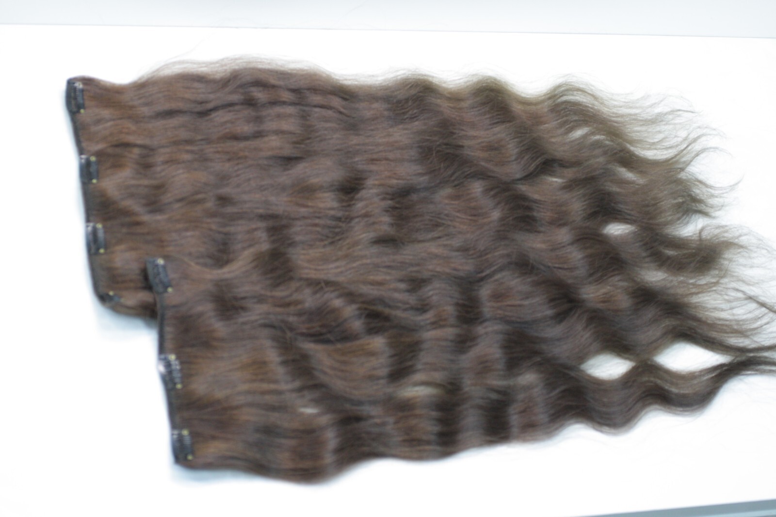 Hair set Natural European Hair Dark Brown. Weft with clips 60cm/24″ 156gr/5.5oz