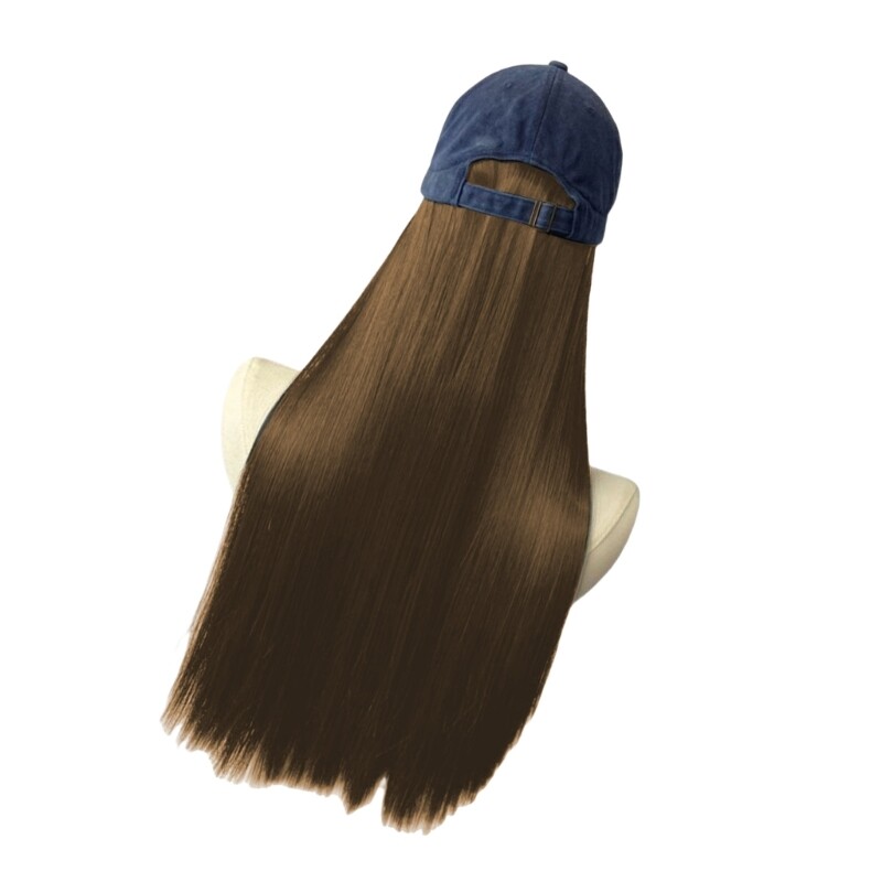 Casual Baseball Hat with Hairpiece Ponytail Hair Extensions for Cosplay Props