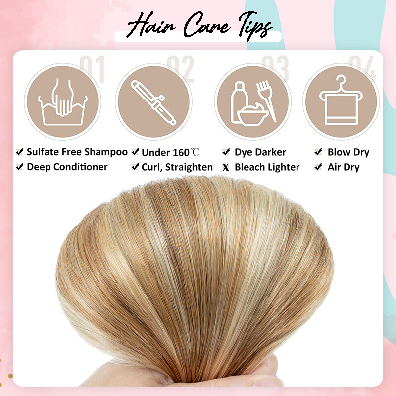 100% Real Remy Human Hair Extensions Invisible Clip in 8pcs Full Head Ombré Hair