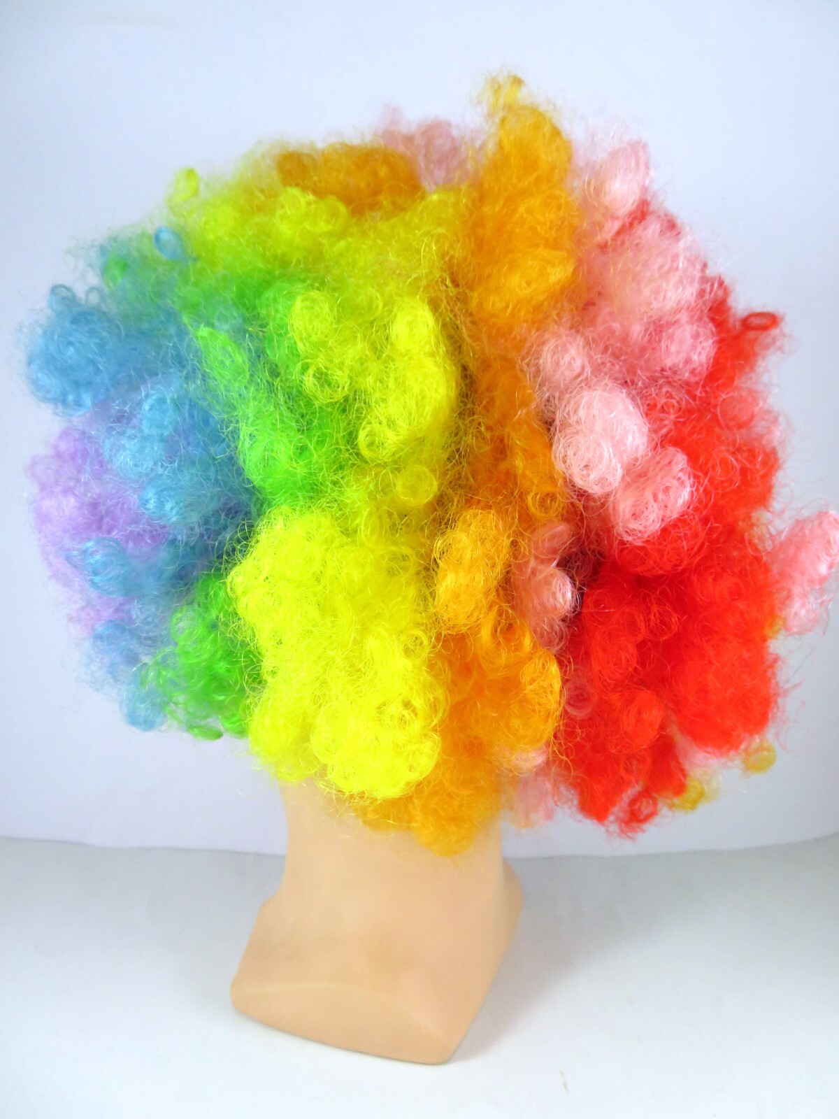 West Bay Vintage Professional Clown Wig Multi-Colors Kanekalon And Red Bowtie