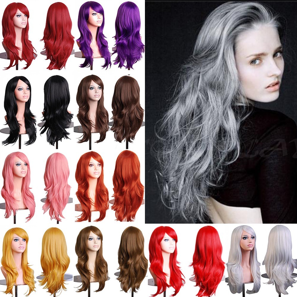 Fashion Cosplay Hair Wig Women Long Straight Curly Party Anime Costume Full Wigs