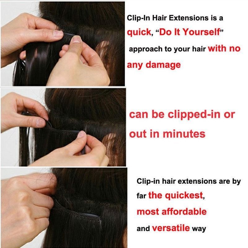 CLEARANCE Clip in as Human Hair Extensions Full Head 100% Real Hair Mix Blonde