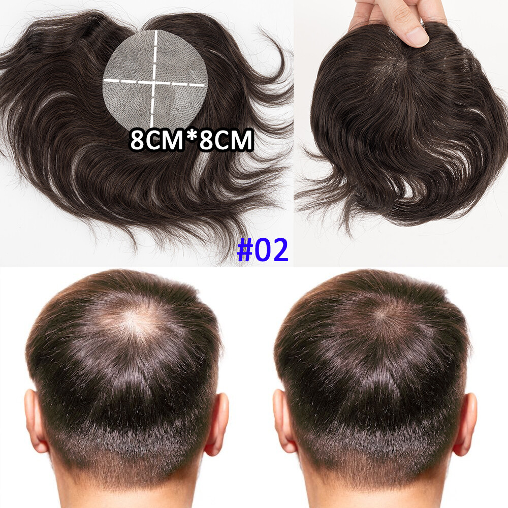Bald Spot Hair Patch Toupee for Men Full PU Skin Base Cover-up Hair Patche Piece