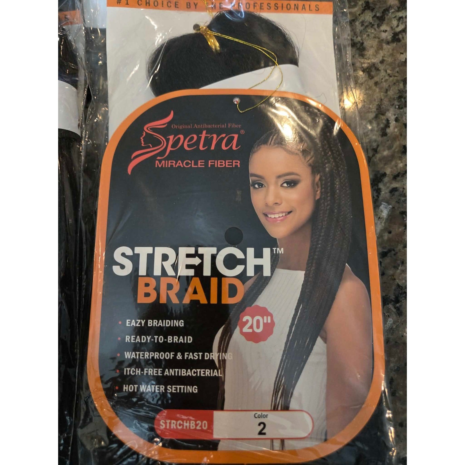 Spetra Miracle Fiber Stretch Braid 20 Inch Pre-Stretched Color 2 Dark Brown 2pk