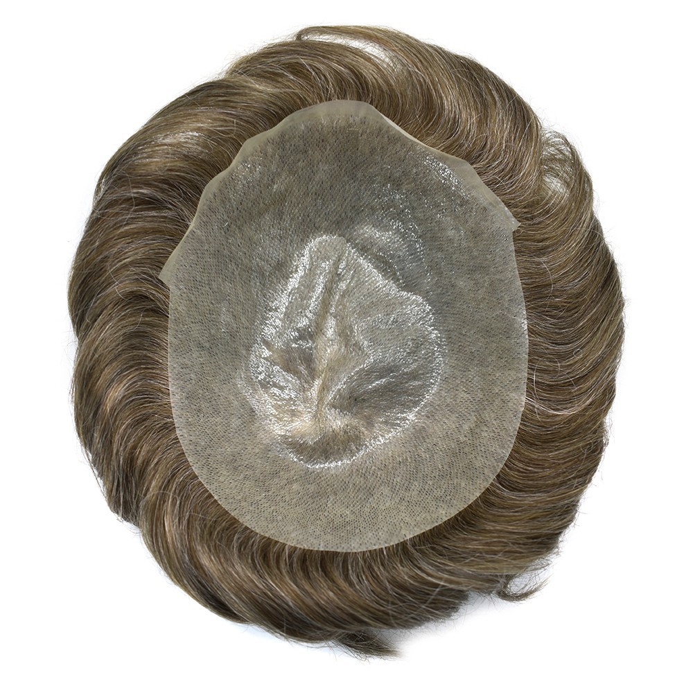 Invisible Ultra Thin Skin Mens Toupee Hair Replacement Poly Hairpiece PU Systems