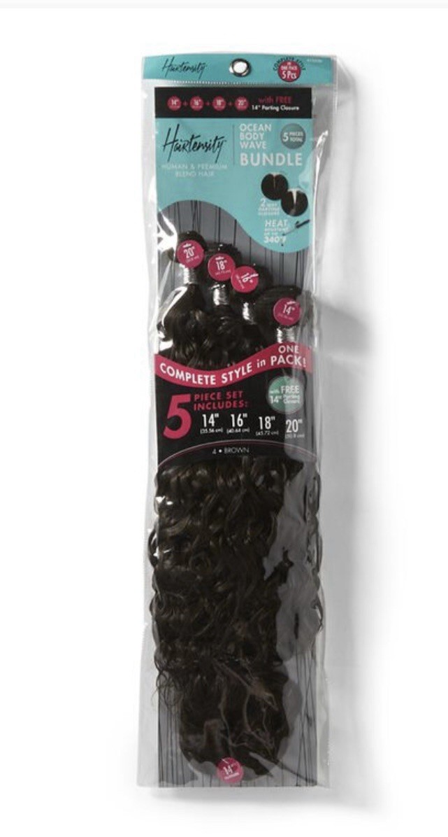 Hairtensity Ocean Body Wave Bundle 14-20 Inch Hair Extensions. Brown