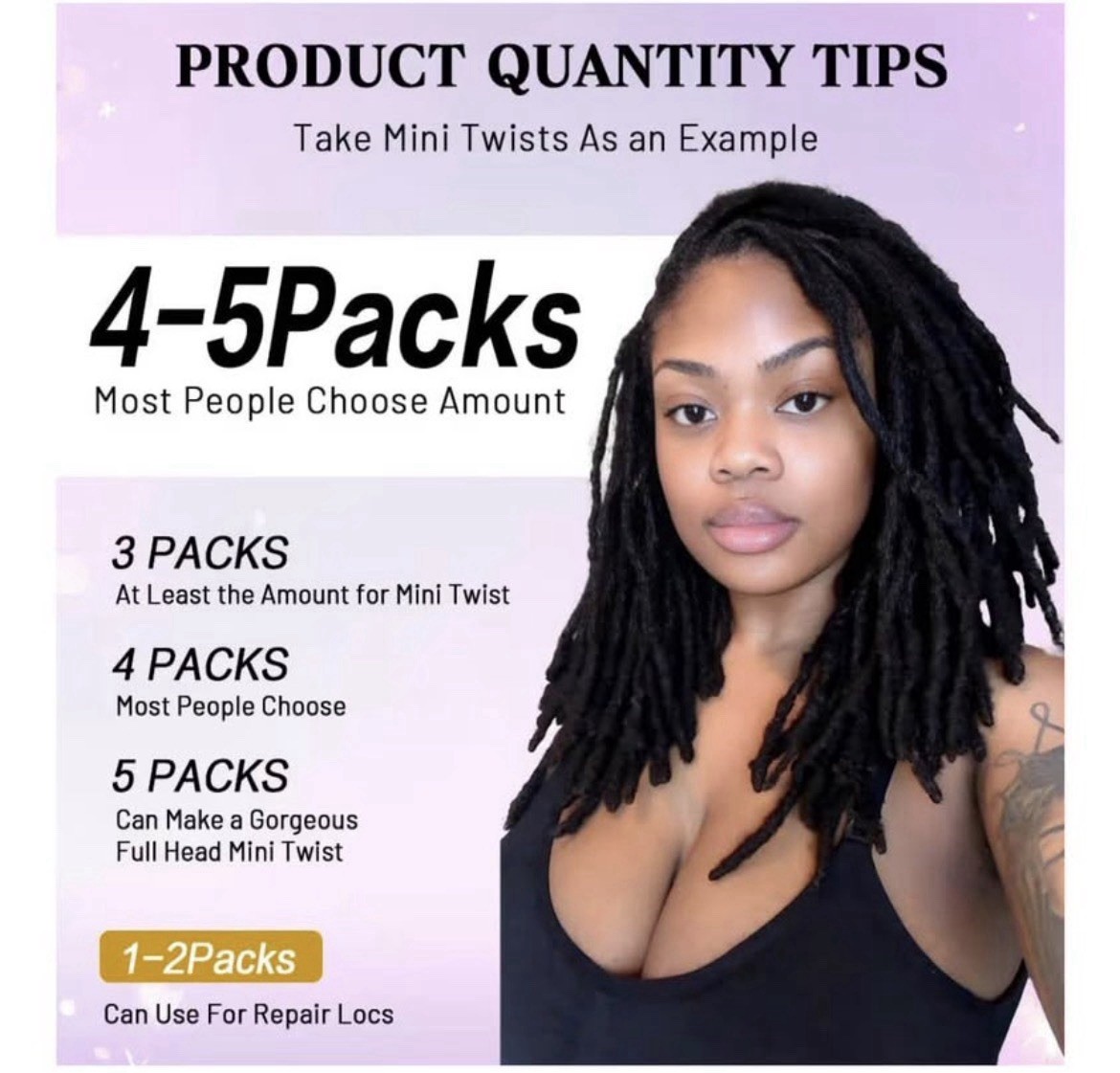 HUMAN HAIR for Dreadlocks Extensions Locs Afro Kinky Curly Twist Black 16” NEW