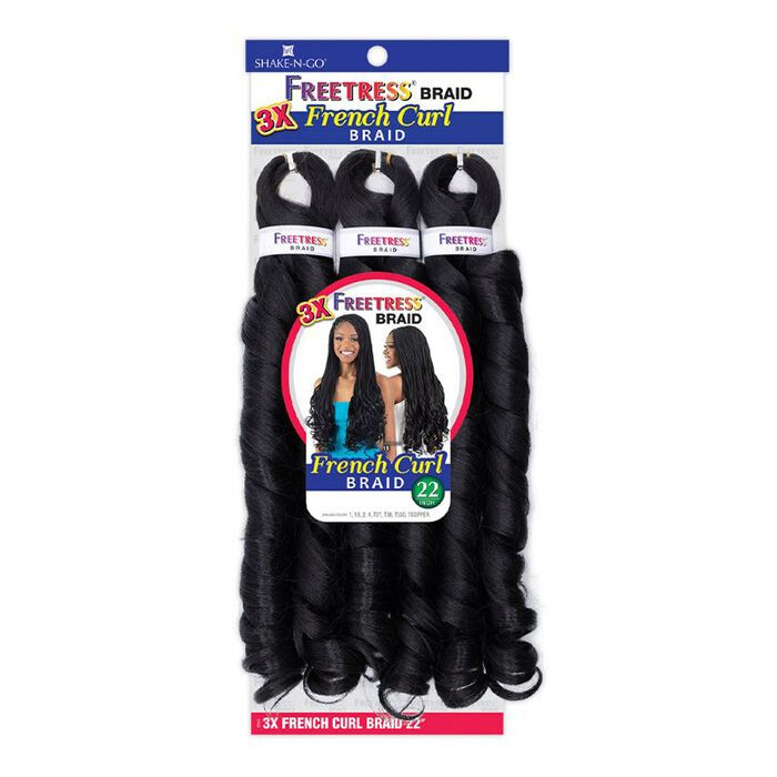 FREETRESS BRAID SYNTHETIC HAIR 3X BRAID – FRENCH CURL 22″
