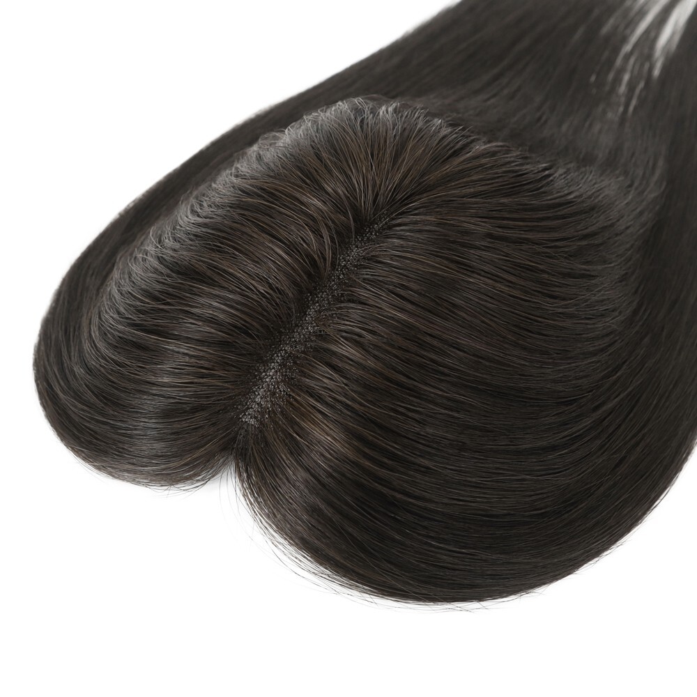 Topper for Women Durable Lace Toupee Human Hair Top Pieces TP79 #1B