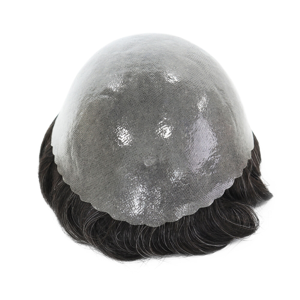 Mens Hair Replacement System Poly Skin Toupee Human Hairpieces Express Shipping