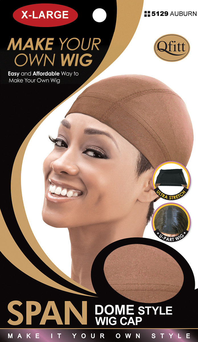 QFITT DOME STYLE SPAN WIG CAP(4PCS):Black, Beige, Brown, Auburn