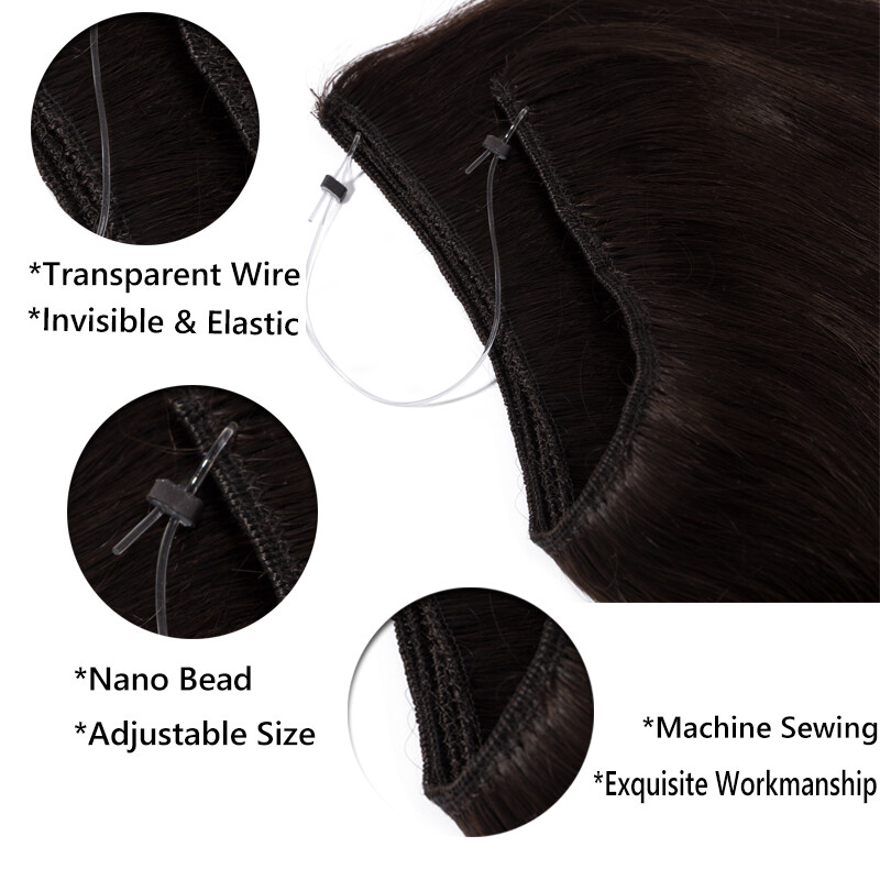 All Colors Thick 110g Hair Wire In Remy Human Hair Extensions Headband No Clips